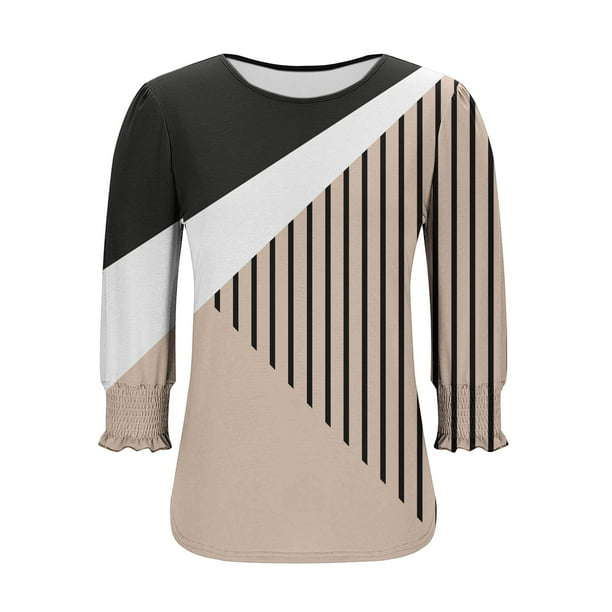 Chemisier Rayé à Manches 3/4 Et Fronces - Bleu | S.Oliver