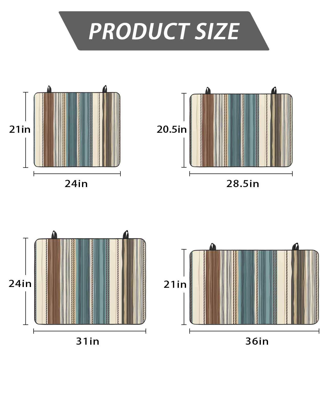 Stove Top Covers for Electric Stove, Teal Boho Stripes Glass Stovetop Cover Protector, Modern Bohemia Brown Beige Texture Induction Cooktop Protector Oven Mat for Kitchen Countertop 24"x21"