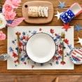 thumbnail image 3 of Sm:)e Watercolor Floral Poppy Eucalyptus Summer and 4th of July Placemats Set of 4,Seasonal Summer Washable Kitchen Dining,12 x 18 Inch, 3 of 7