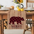 thumbnail image 5 of Red Check Bear Table Runner, Abstract Animal Silhouette Retro Wood Grain Kitchen Table Runners Dress Scarves for Table Decorations Party/Restaurant/Indoor Outdoor Use, 13x90in, 5 of 9