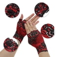 thumbnail image 3 of Unique Bargains 1 Pair Breathable Flower Manicure Gloves Women Wine Red, 3 of 6