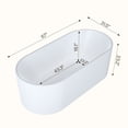 thumbnail image 2 of 67"Acrylic Freestanding Bathtub, V Shape Freestanding Soaking Acrylic Bathtub, Unique Pleated Design With Chrome Drain and Classic Slotted Overflow,Cupc Certified,Gloss White, 2 of 8