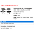 thumbnail image 2 of Front Brake Pad Set - Compatible with 2003 - 2006 Dodge Sprinter 2500 2004 2005, 2 of 2