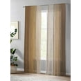 thumbnail image 4 of Brown Gradient Sheer Curtains 84 Inch Long 2 Panels, Wood Grain Farmhouse Retro Striped Light Filtering Rod Pocket Semi Sheer Curtains, Sheer Voile Drapes for Living Room Bedroom, 52"x84", 4 of 5
