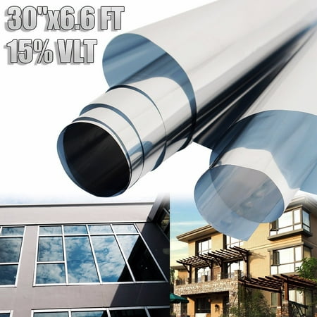 Solar Window - Window Film One Side Privacy Mirror Silver Solar Reflective Sticker Glass Static Cling Cover Self-adhesiv Wallpaper 29.92