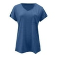 thumbnail image 6 of Kureaily Pocket Detail Short Sleeve T Shirt With Contrast Trim Casual Comfort Fit Tee Top For Everyday Wear Casual T Shirts, 6 of 6