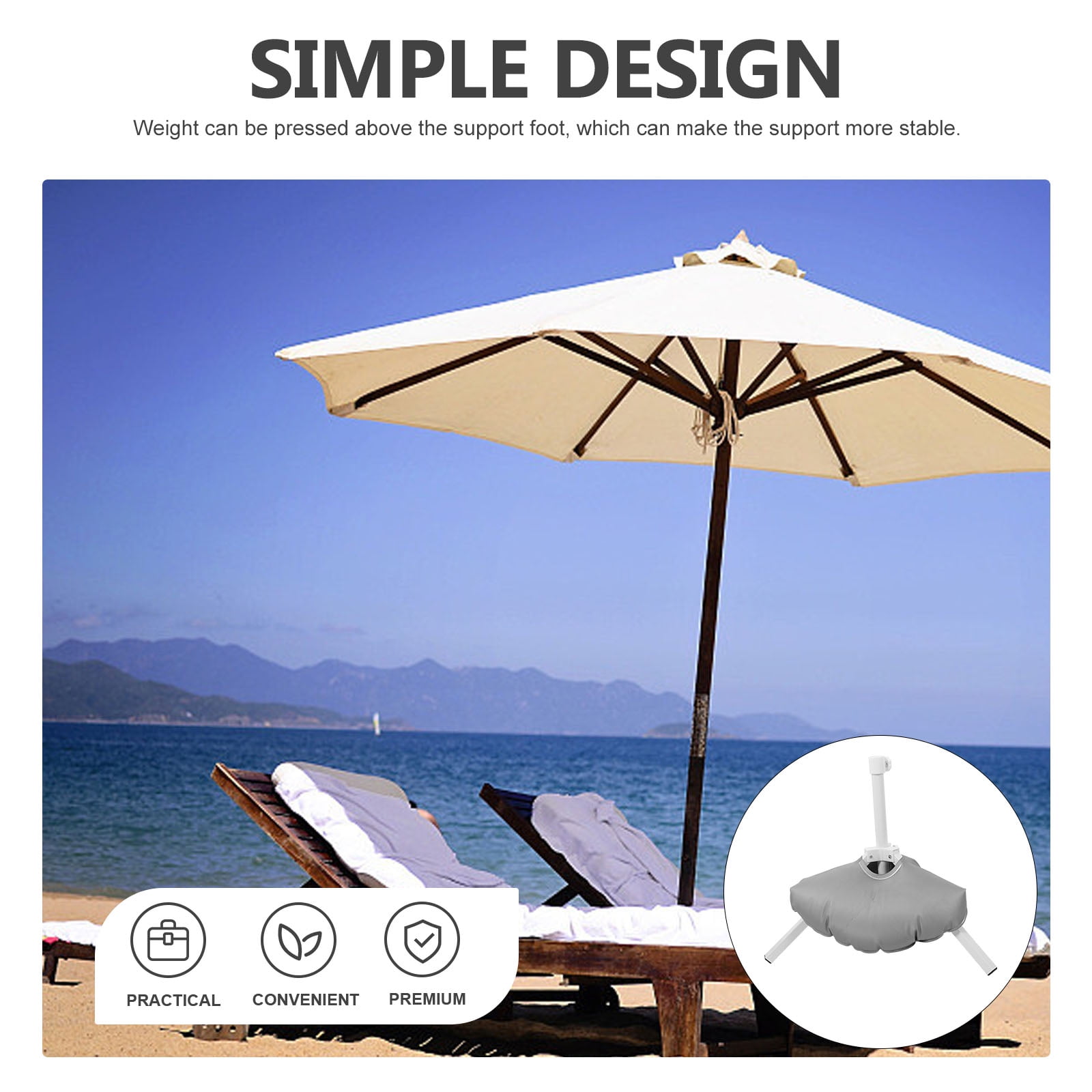Milisten 1 Set Plastic Beach Umbrella Stand with Folding Structure for Event Planners
