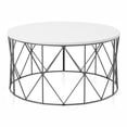thumbnail image 2 of Bowery Hill Table Basse Ronde Industrielle en Bois, Fini Blanc, 2 of 8
