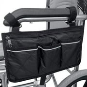 Jetcloudlive Wheelchair Side Bag Walker Bag Rollator Universal Organizer Pockets Wheelchair Scooter Side Bag for Sundries Wallet Snacks Storage Parts