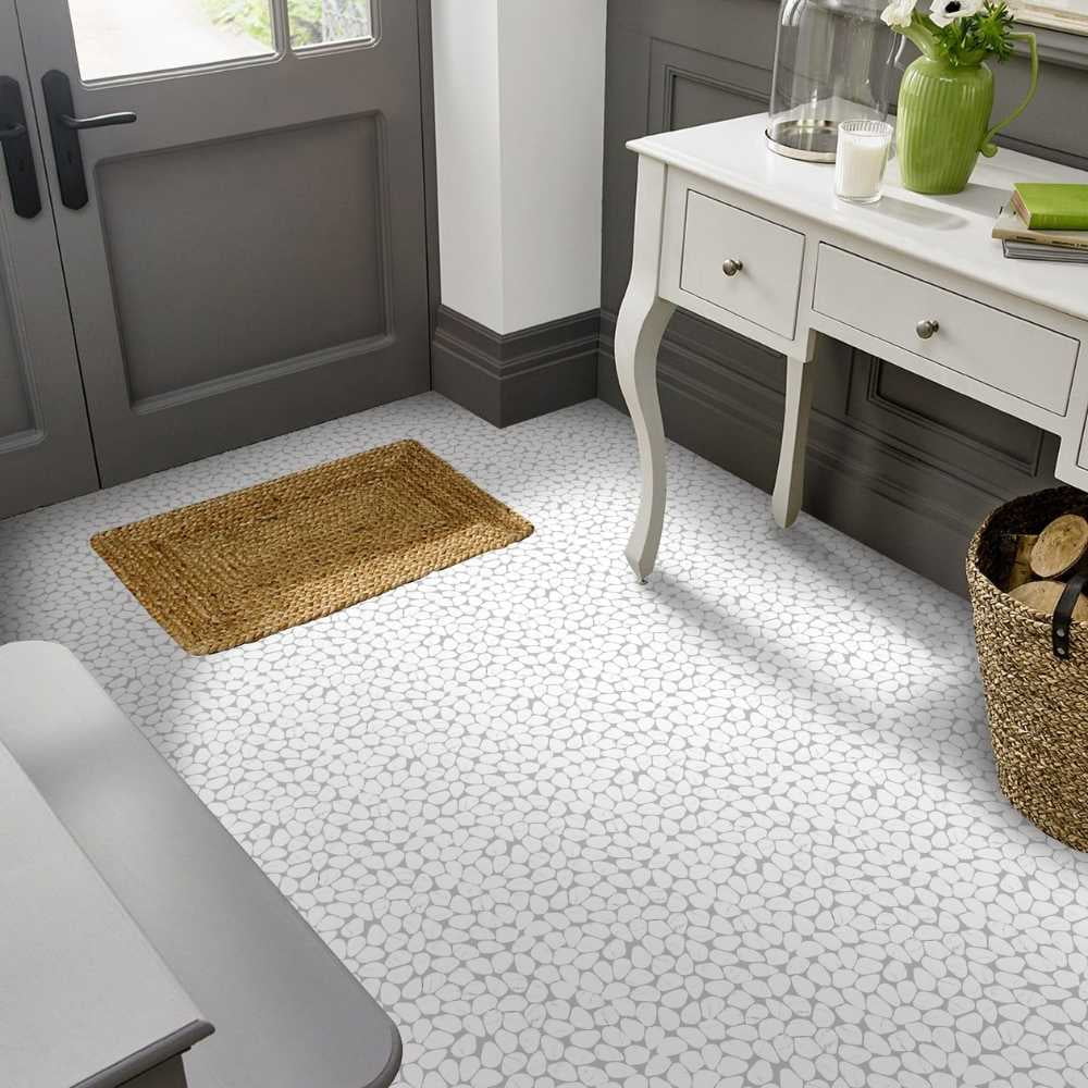 The Tile Life Recycled Cenote Pebble 13" x 13" Blanco Matte Glass Mosaic Tile Sample 1 Piece