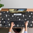 thumbnail image 4 of Long Mouse Pads for Desk,Halloween Skull and Bone Pattern Desk Mats on Top Of Desks, Desk Mouse Pad Extra Large with 3mm Non-Slip Base and Stitched Edge for Gaming,Office,Work,Home 47.3x23.6in, 4 of 5