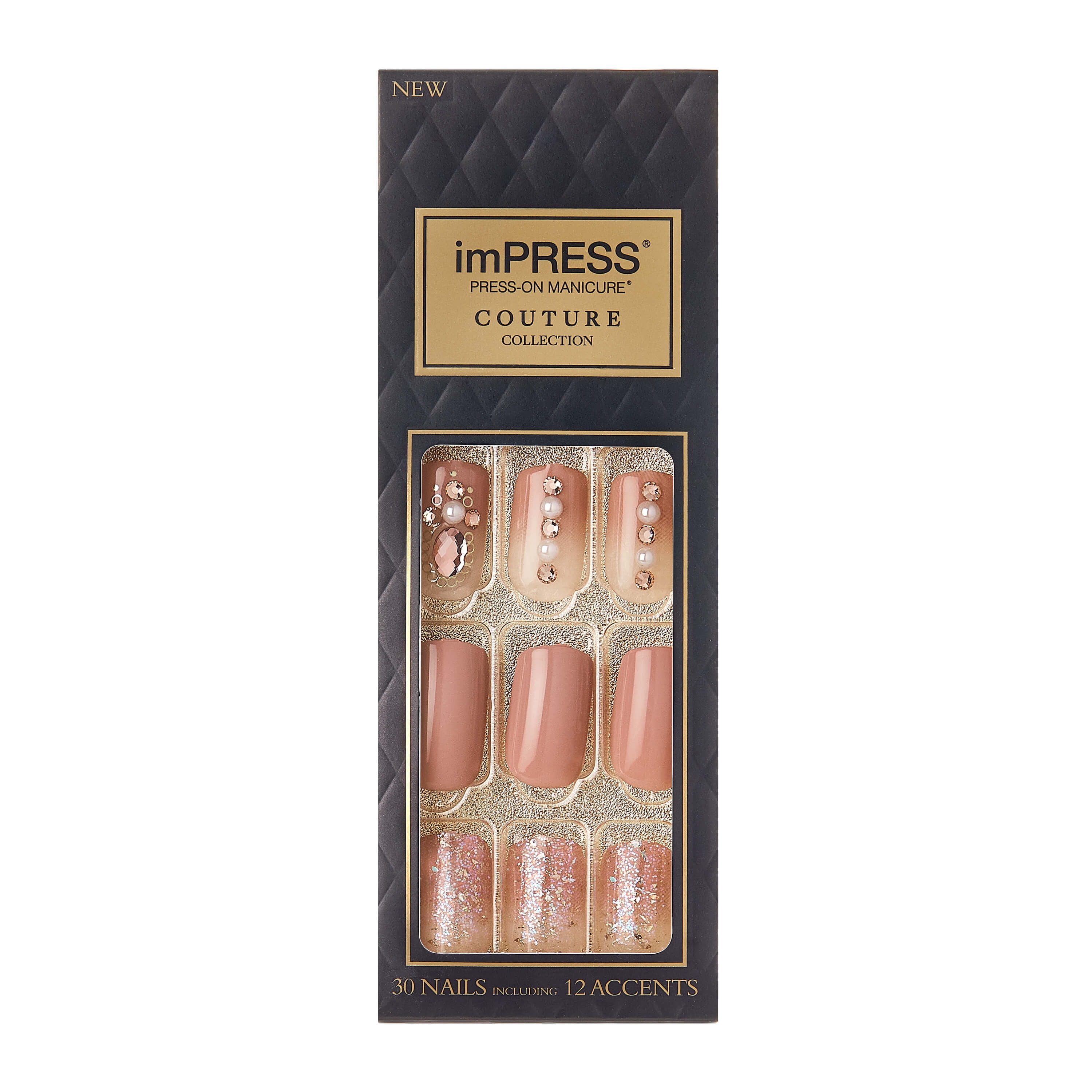 KISS imPRESS Press-on Manicure Couture Collection, Superb, Medium, Square