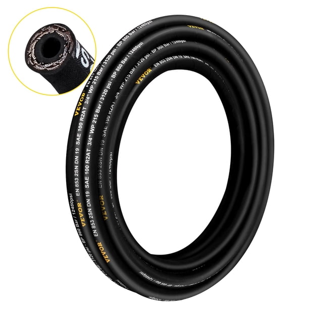 Manguera hidráulica VEVOR flexible, 1/2 x 100 pies, 4000 PSI, goma