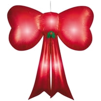 54" Airblown® Inflatable Hanging Red Sequin Christmas Bow Outdoor Decoration