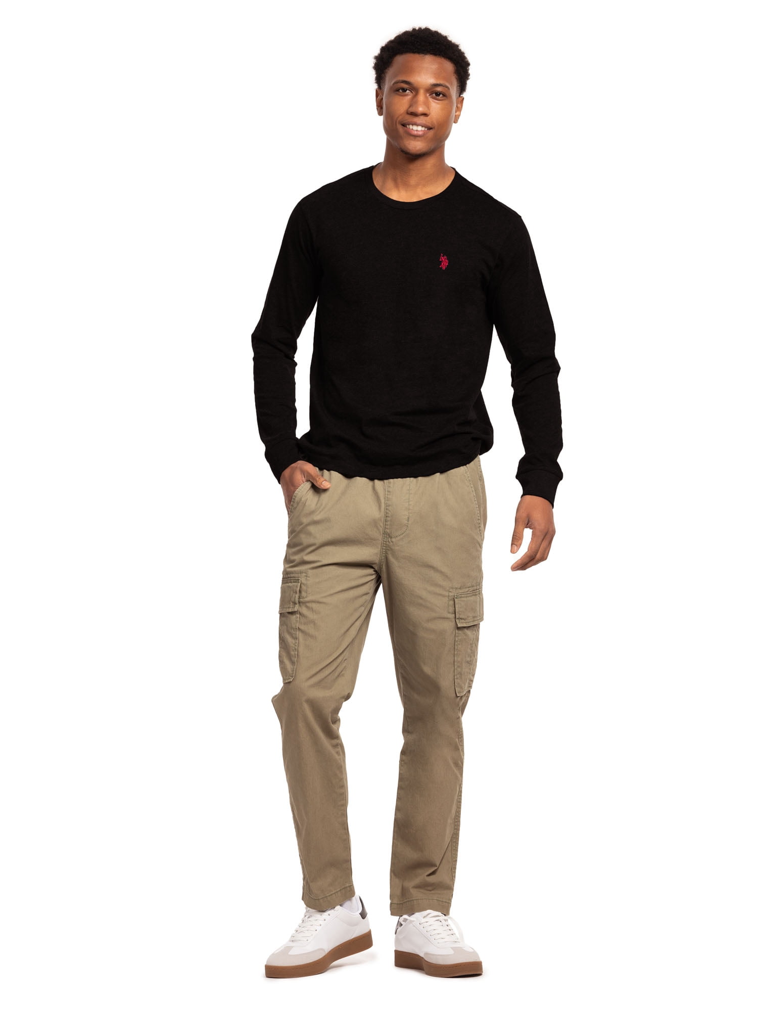 U.S. Polo Assn. Men's Cotton Crewneck Tee with Long Sleeves, Sizes XS-3XL