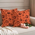 thumbnail image 2 of Orange Gray Thanksgiving Outdoor Waterproof Pillow Covers, Fall Pumpkins Leaves Retro Art Decorative Square Throw Pillowcase Sofa Cushion Sham for Patio/Couch/Chair, 24"x24" 2 Pack, 2 of 8