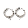 thumbnail image 1 of Tarnish Resistant 201 Stainless Steel Huggie Hoop Earring Findings with Horizontal Loop and 316 Surgical Stainless Steel Pin Stainless Steel Color 13x4mm Hole: 2.5mm Pin: 1mm, 1 of 2