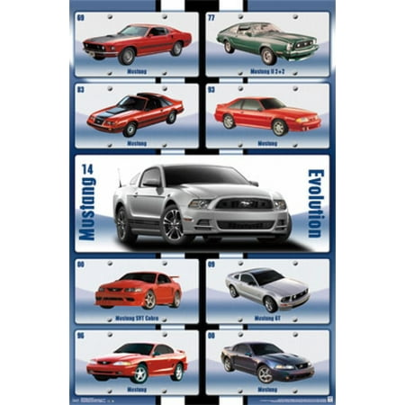 Mustang Evolution Poster - Mustang - Evolution Poster Print
