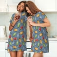 thumbnail image 4 of Fotbe Fruit Ice Cream Bata de Dormir para Mujer con Estampado, Camisón de Algodón de Manga Corta, Ropa de Dormir Casual, 4 of 6