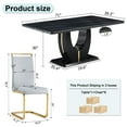 thumbnail image 4 of Sumdeal 71"Big Long Morden Black Faux Marble Dining Room Table Set for 6,Dining Table Sets for 6,7 Piece Rectangle Dining Table Set &6 Pu Leather Upholstered Chairs Ideal (Light Gray, Set of 6), 4 of 10