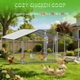 thumbnail image 3 of WUKHG Large Walk-in Chicken Coop - Metal Enclose Chicken Coops with Roof, Outdoor Cage Dog Kennel, Predator Protection for Backyard Animals, 9.8x19.7x6.4ft, 3 of 15