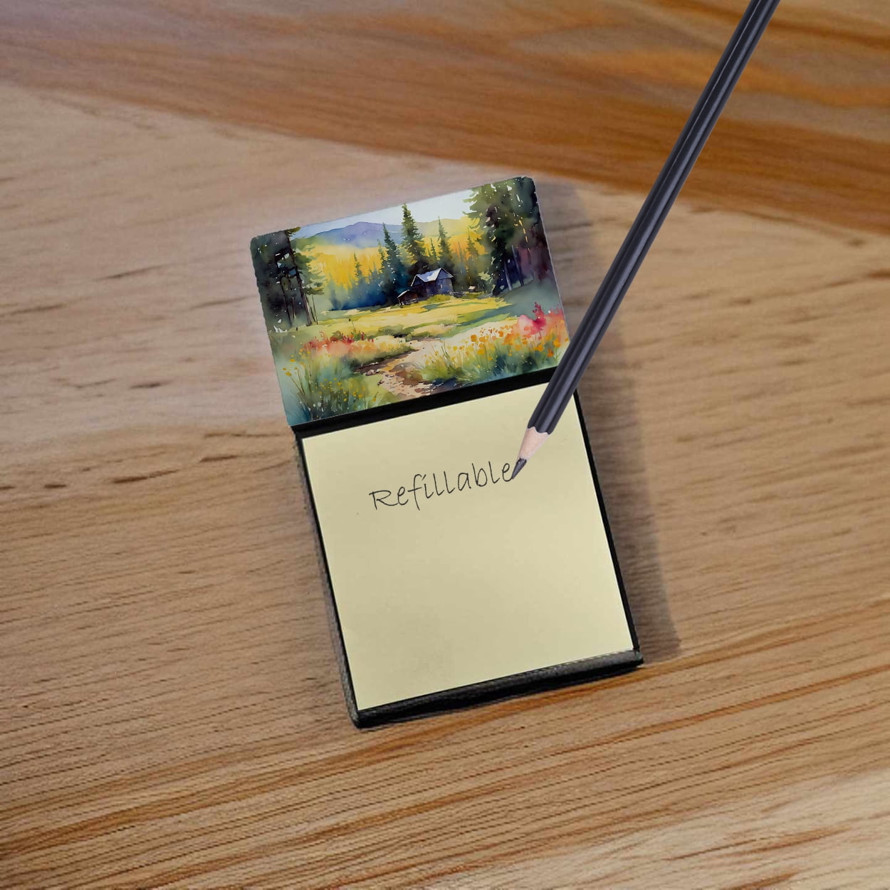 Montana Bitterroot in Watercolor Sticky Note Holder 3.25 in x 5.25 in