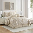 thumbnail image 2 of Nanshing Home 7 Piece Gold Comforter Set, California King, Elegant Jacquard Floral Bed in a Bag, Microfiber Bedding All Seasons with Pillow Shams, Decorative Pillows and Bed Skirt, 2 of 8
