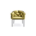 thumbnail image 2 of Moss Green Geo Velvet and Black Velvet Dining Chair, 2 of 7