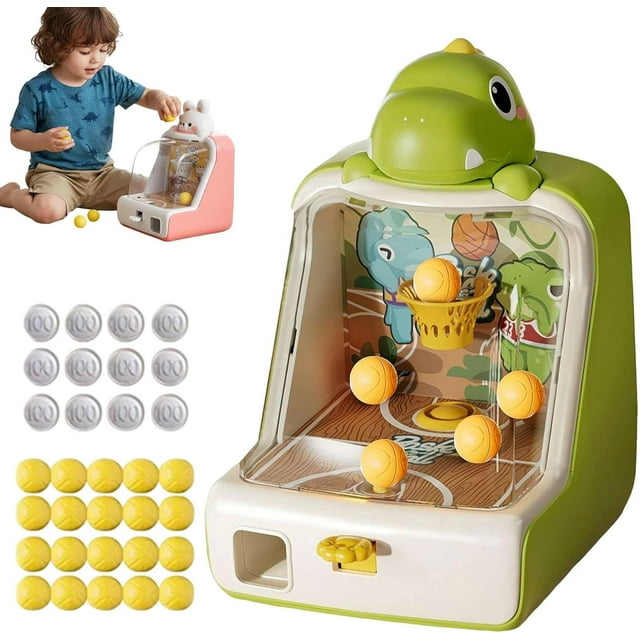 Jeu de Tir de Basketball de Table Dinosaur, Machine de Tir Électronique Interactive avec Affichage du Score, Mini Balles et Jouet de Sport Intérieur pour Garçons et Filles de 3 Ans et Plus (Dinosaure)