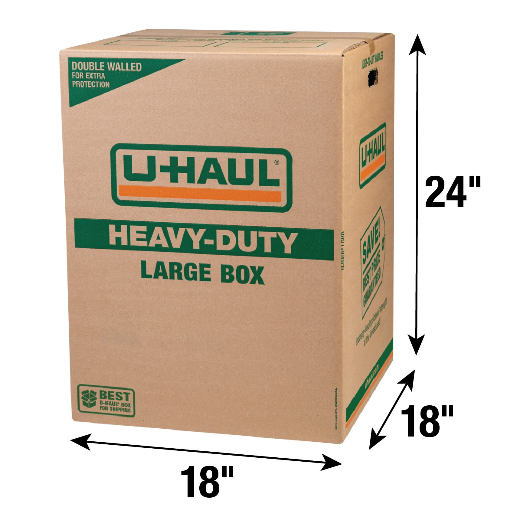 11-Piece U-Haul Large Heavy-Duty Double Wall Moving & Shipping Box - 18” x 18” x 24” (L x W x H)