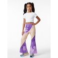 thumbnail image 5 of Girls Wide Leg Flared Pants, Digital Print Bell Bottom Trousers, Casual Slim Fit Pants for Kids Girls, Age 4-13, Spring Summer Autumn, 5 of 6