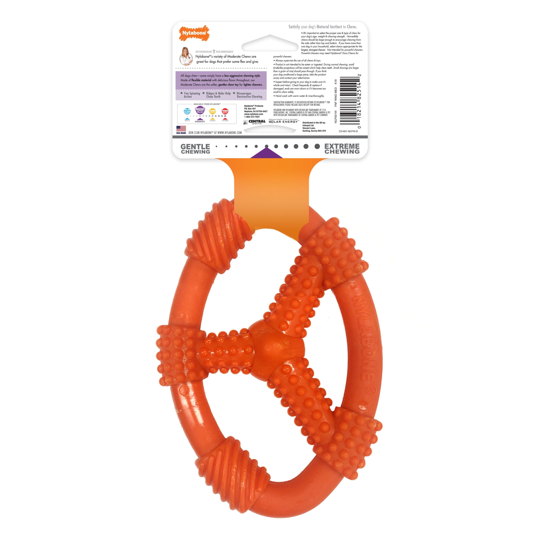 Nylabone Medium Oval Ring Chew Dog Toy