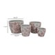thumbnail image 5 of Conjunto de Macetas Benzara Kerry 4 Piezas, Cerámica Blanca con Flores Rosas, 5 of 5