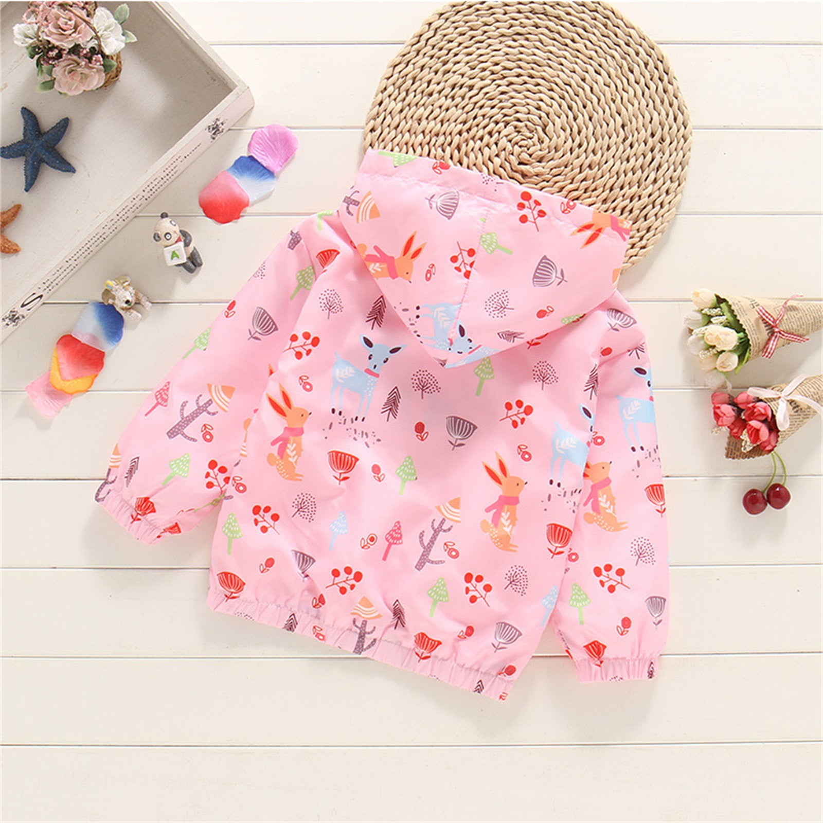 nsendm Girls Coat Big Kid Clothes Girls 5t Winter Coats Kids Coat Spring and Fail Jacket Girls Hooded Animal Prints Toddler Outwear Windproof 6x PK2 2 3 Years Walmart
