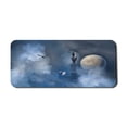 thumbnail image 1 of Fantasy Computer Mouse Pad, Castle on Clouds at Moon Night Scary Gothic Fiction Medieval Themed Evil Graphic, Rectangle Non-Slip Rubber Mousepad X-Large, 35" x 15", Dark Blue, by Ambesonne, 1 of 2