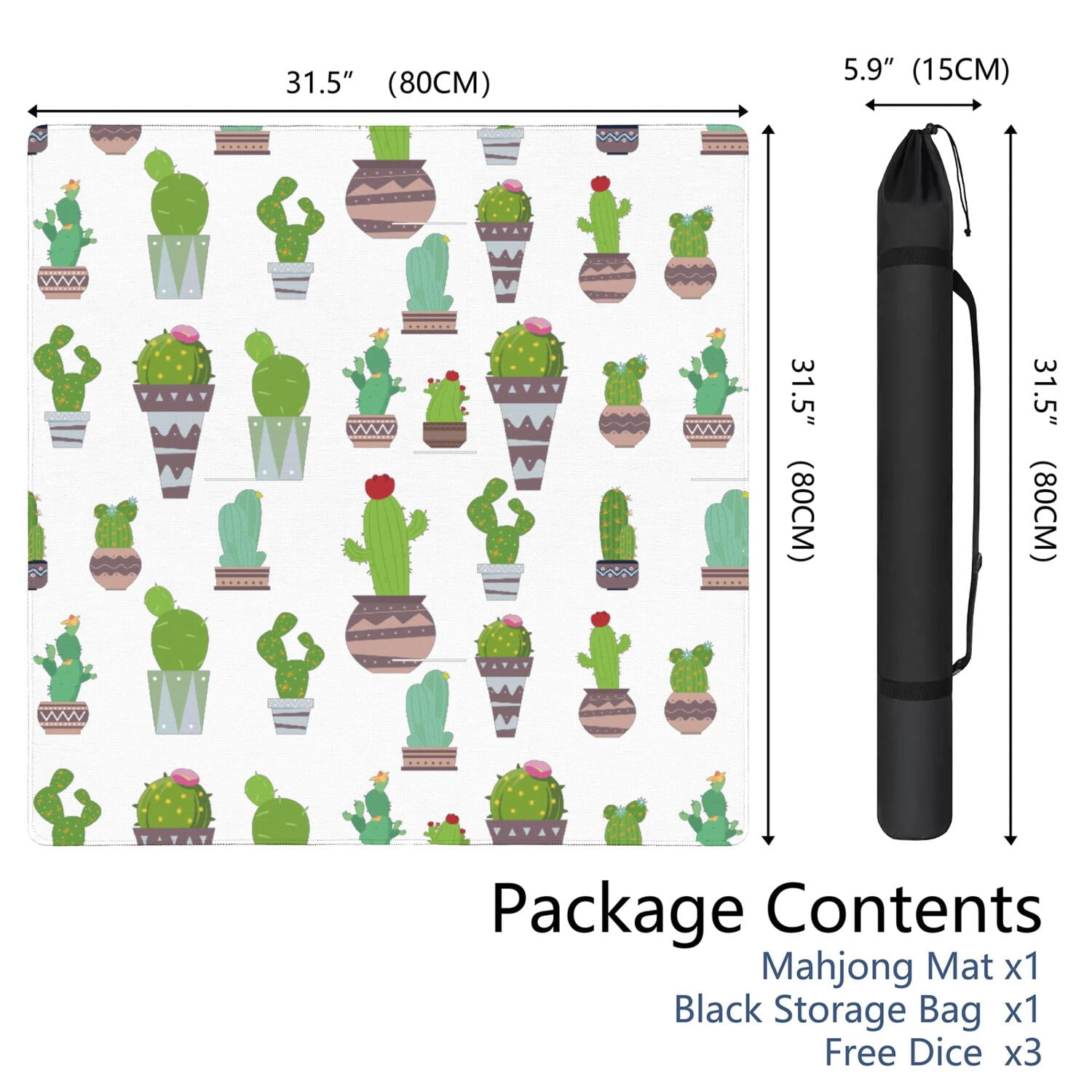 31.5 Inch Plants Inspired Game Surface Constructed from Durable Rubber Featuring Anti-Slip Grip Backing and Noise Dampening for Tiles Board Games