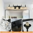 thumbnail image 5 of ACE-LIGHTS,Retro 5-Light Bathroom Vanity Light Fixture with Crystal Glass Shades(Bulbs Not Included),Wall Mounted Lighting for Bathroom,Dressing Room,Powder Room and Vanity Mirror(Black）, 5 of 7