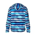 thumbnail image 2 of Goofa Ice Blue Stripes Printed Women's UPF 50+ Sun Protection Hoodie Jacket Lightweight Long Sleeve Sun Shirt for Women with Pocket Hiking Outdoor-3X-Large, 2 of 9