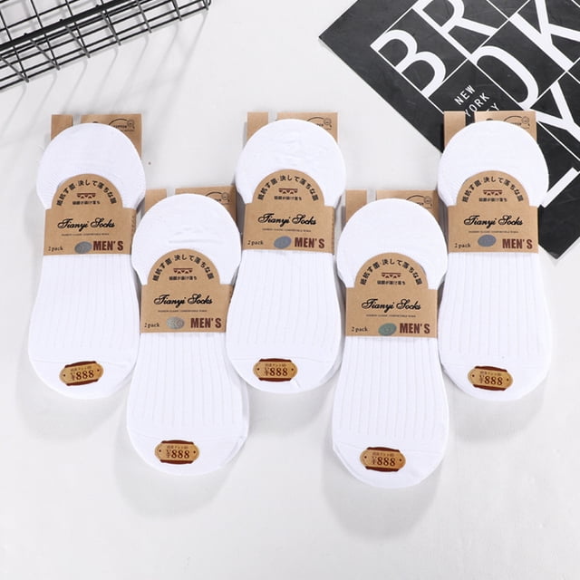 Calcetines de hombre de primavera y verano lisos en blanco y negro con imitación de gris y doble aguja dibujables de silicona de color sólido vertical con calcetines invisibles