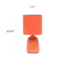 thumbnail image 3 of Simple Designs 10.04" Tall Ceramic Thimble Base Table Lamp with Matching Shade, Orange, 3 of 6