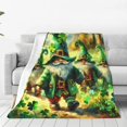 thumbnail image 1 of Fotbe st. patrick’s day gnomes Manta de Franela Acolchonada con Estampado, Súper Suave y Esponjosa, Extra Grande para Sofá, Cama, Uso Todo el Año-80"x60", 1 of 7