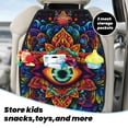 thumbnail image 5 of Naloa Vibrant Psychedelic Eye 2Pcs Anti-Kick Back Seat Cover Kick Mat, Car Seat Protector with 3 Storage Pockets, 5 of 8