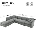 thumbnail image 3 of Harper & Bright Designs Modular Sectional Sofa Set with Movable Ottoman, Chenille 6-Seat L-Shaped Couch, Oversized Free Combination Sectional Sofe with for Living Room, Light Gray, 3 of 20