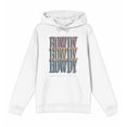 thumbnail image 4 of Western Howdy Repeat Text Adult White Long Sleeve Hoodie-Large, 4 of 7