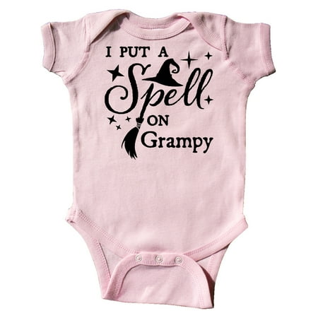 

Inktastic I Put a Spell on Grampy Witch Hat and Broom Gift Baby Boy or Baby Girl Bodysuit