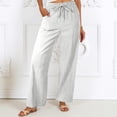 thumbnail image 4 of Palazzo Pants for Women 2026 Spring Elastic Waist Wide Straight Leg Loose Flowy Casual Work Pants Slacks with Pockets, 4 of 7
