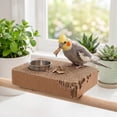 thumbnail image 5 of 1PCS Bird Cardboard Platform Hanging Parrot Cage Perch Bird Paw Grinding Stand Parakeet Chew Toys Parrot Cage Playground for Budgie Conure Cockatiel Finch (Medium), 5 of 6