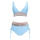 thumbnail image 4 of MKLEKYY Trajes De Baño Hombre Natacion Women High Waisted Bikini Sets Swimsuits Color Block Two Piece Drawstring Bathing Suit, 4 of 5