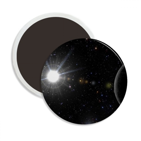 

Dark Sky Night White Round Ceracs Fridge Magnet Keepsake Decoration