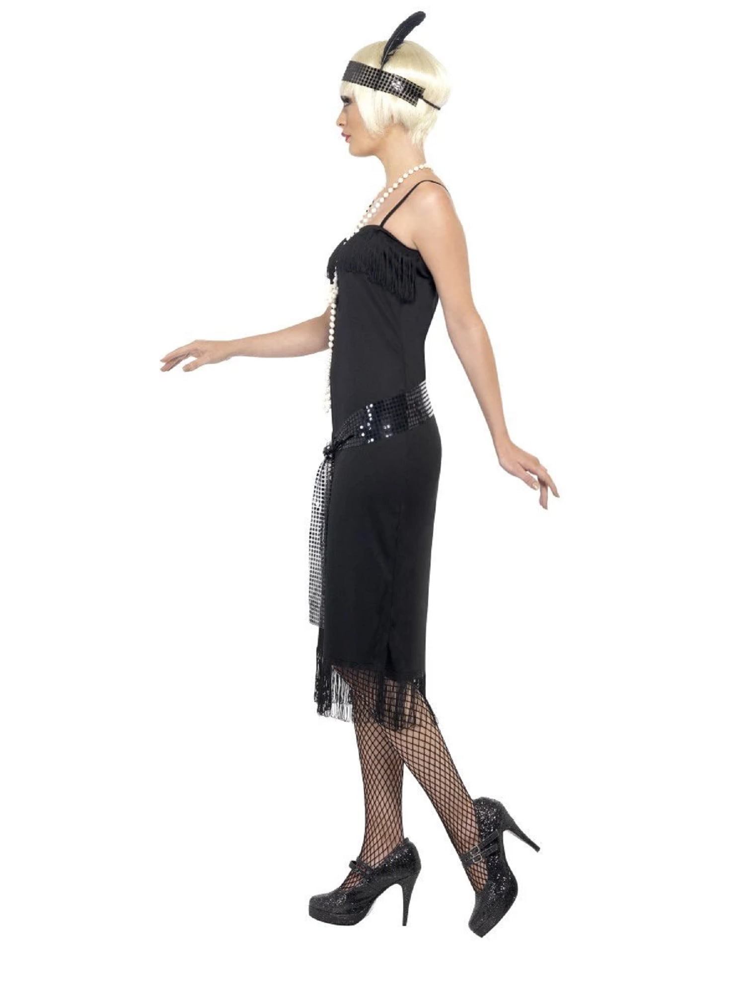 Fancy Dress - Size L 16-18 SMIFFYS  BLACK FLAPPER DRESS 